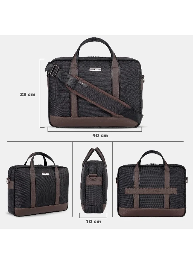 Lavie  Sport Magnate 2C Briefcase 12L |Multifunctional Laptop bag For Men & Women (BLACK/CHOCO)  | Best Price UAE